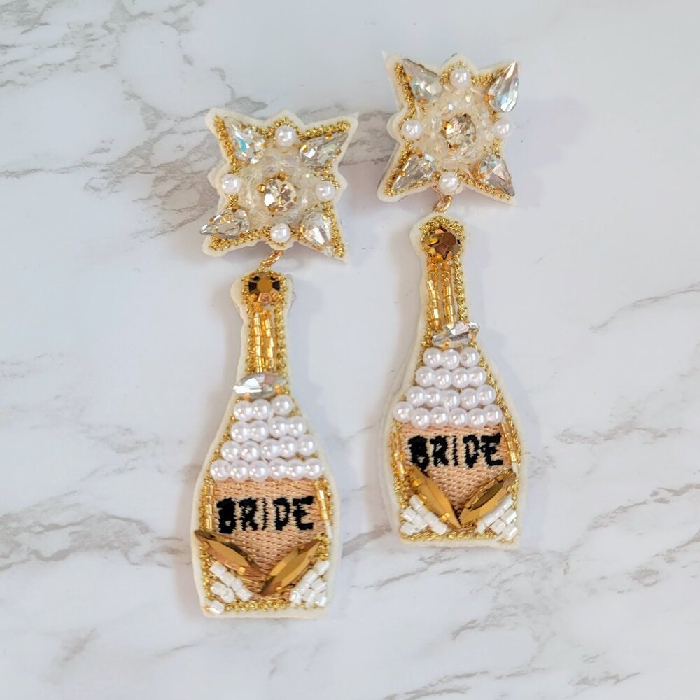 BRIDE Beaded Bottle Earrings